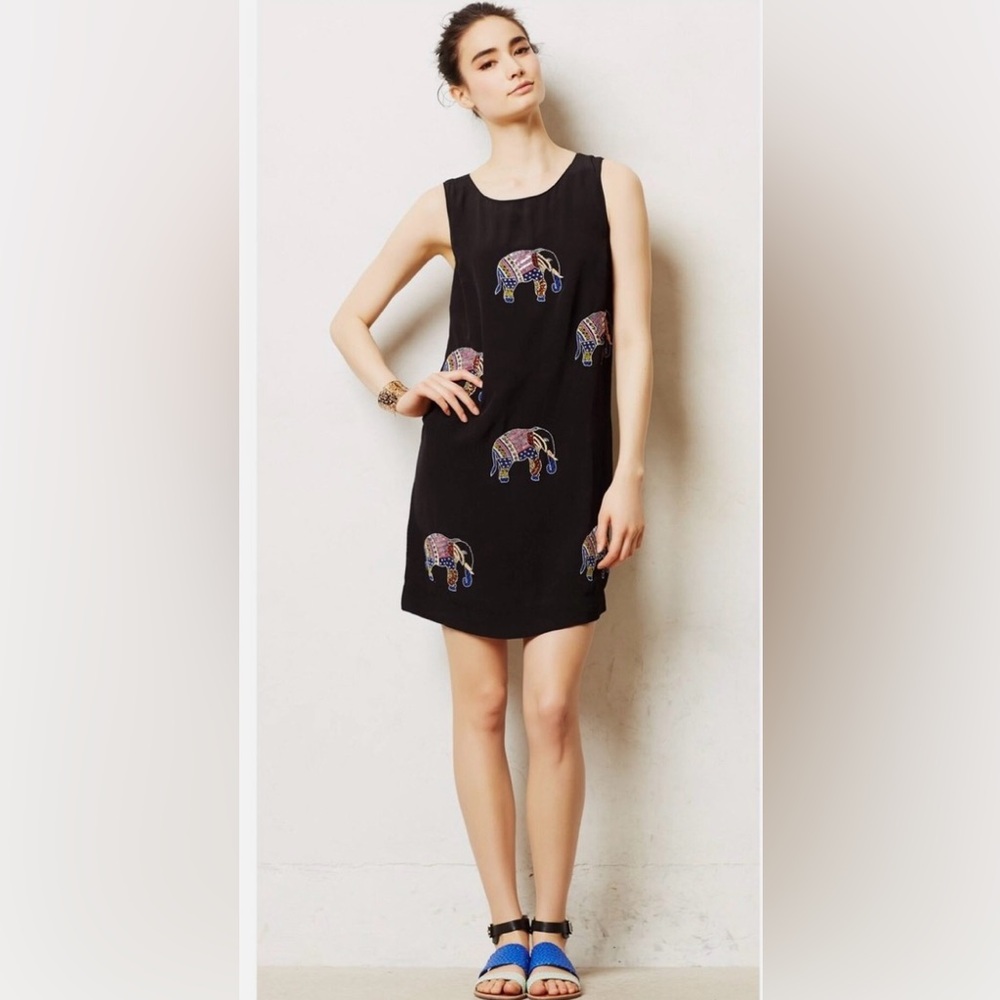 Leifsdottir (Anthropologie) Black Sheath Mini Dress